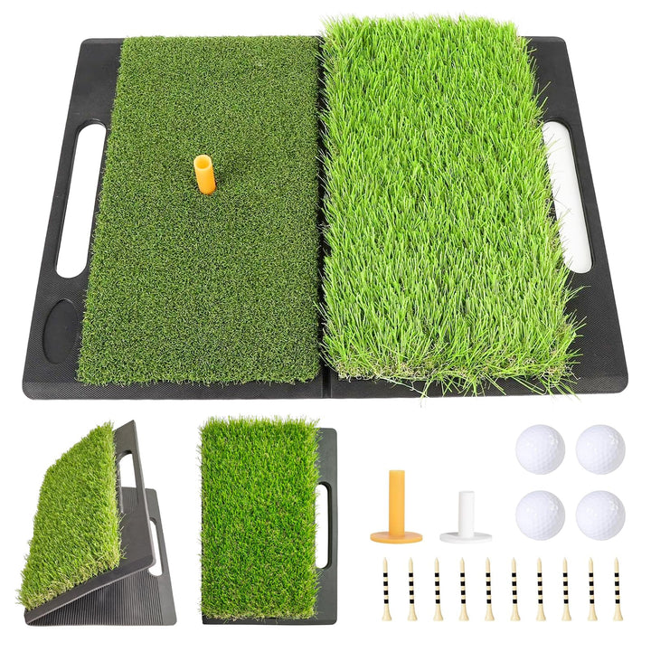 Golf Abschlagmatte 53.5 x 40 cm, Faltbare Golf-Schlagmatte, Tragbare Golf-Übungsmatte, Golf Übungsma