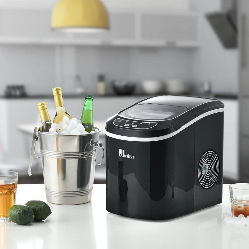 Juskys Eiswürfelmaschine IcyCube - 12 kg in 24 Std. - Eiswürfel in 7-13 min - Eiswürfelbereiter 100
