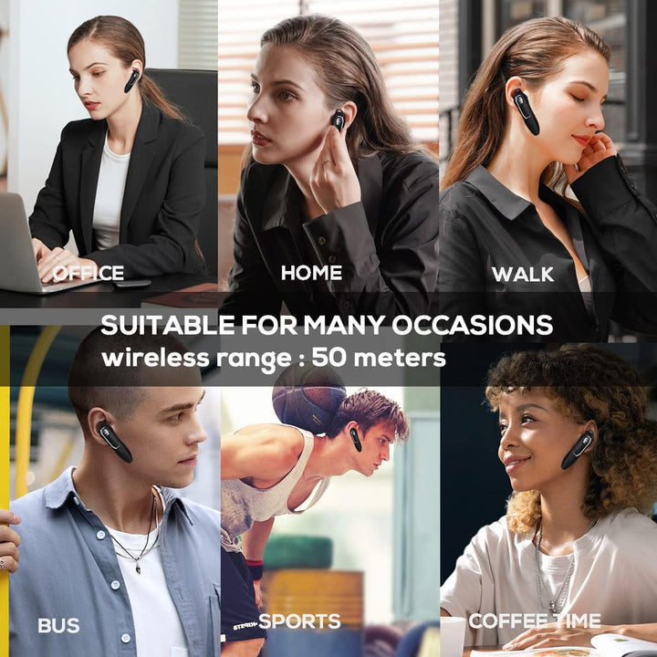 Micool Headset Bluetooth V5.0, Geräuschunterdrückung Freisprech Bluetooth Headset Handy 30 Stunden G