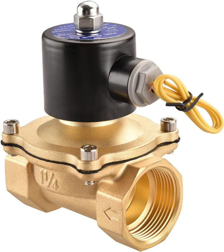 Heschen Messing Elektrisches Magnetventil, 2W-320-32, PT 1-1/4'', DC12V, Direktwirkung Wasser Luft,