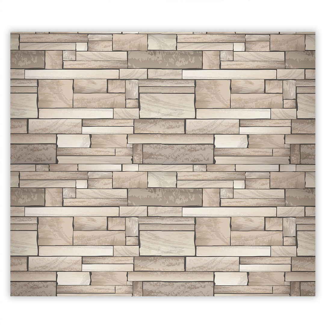 SmartDecoration Herdabdeckplatte Ceranfeldabdeckung aus Glas 60x52 cm Einteilig Motiv "Granitstein"