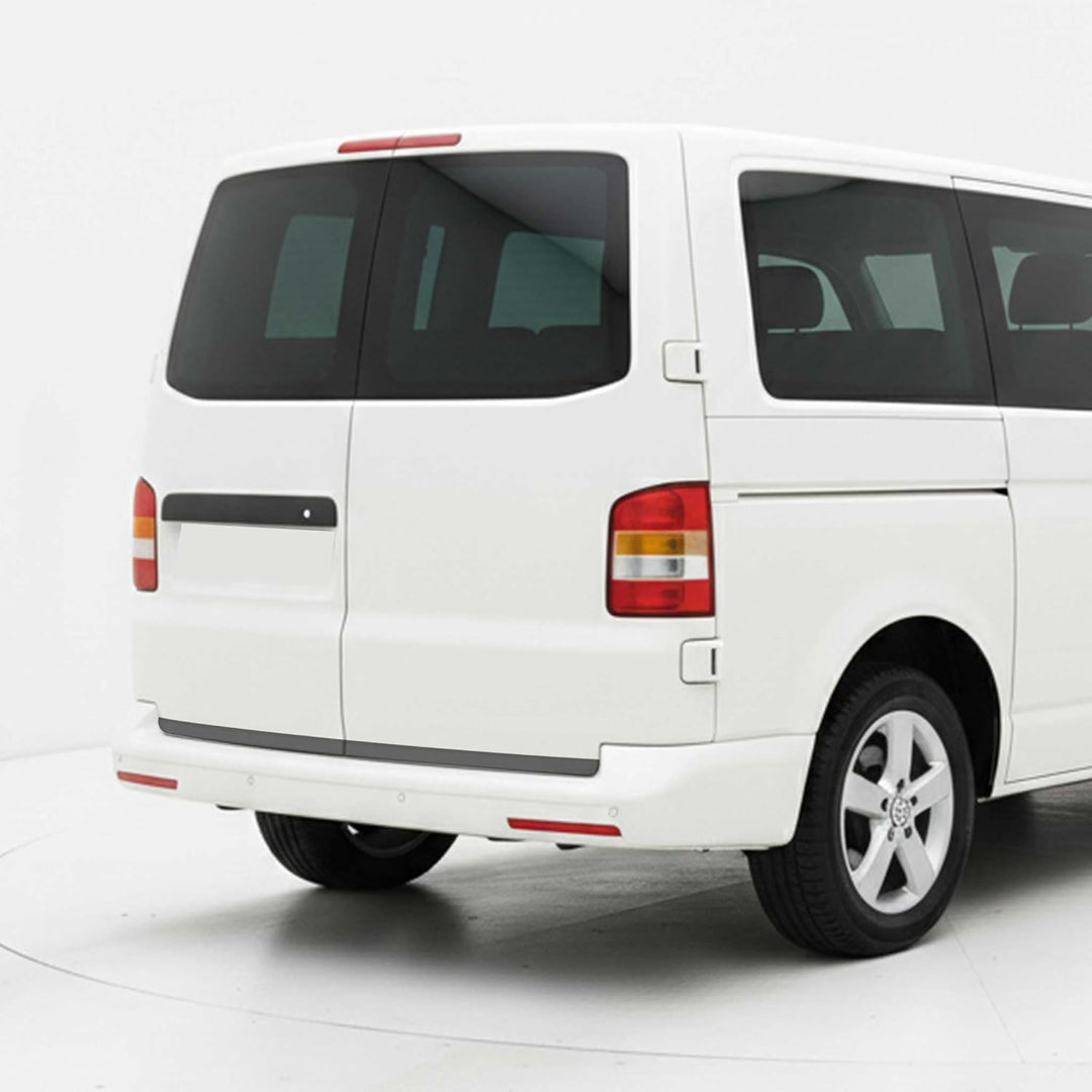 OMAC Kofferraumleiste Heckleiste kompatibel mit VW T5 2003-2015 Doppelheck Edelstahl Dunkel 2tlg T5