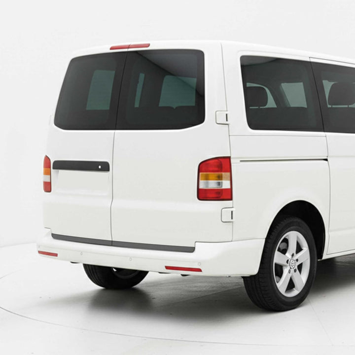 OMAC Kofferraumleiste Heckleiste kompatibel mit VW T5 2003-2015 Doppelheck Edelstahl Dunkel 2tlg T5