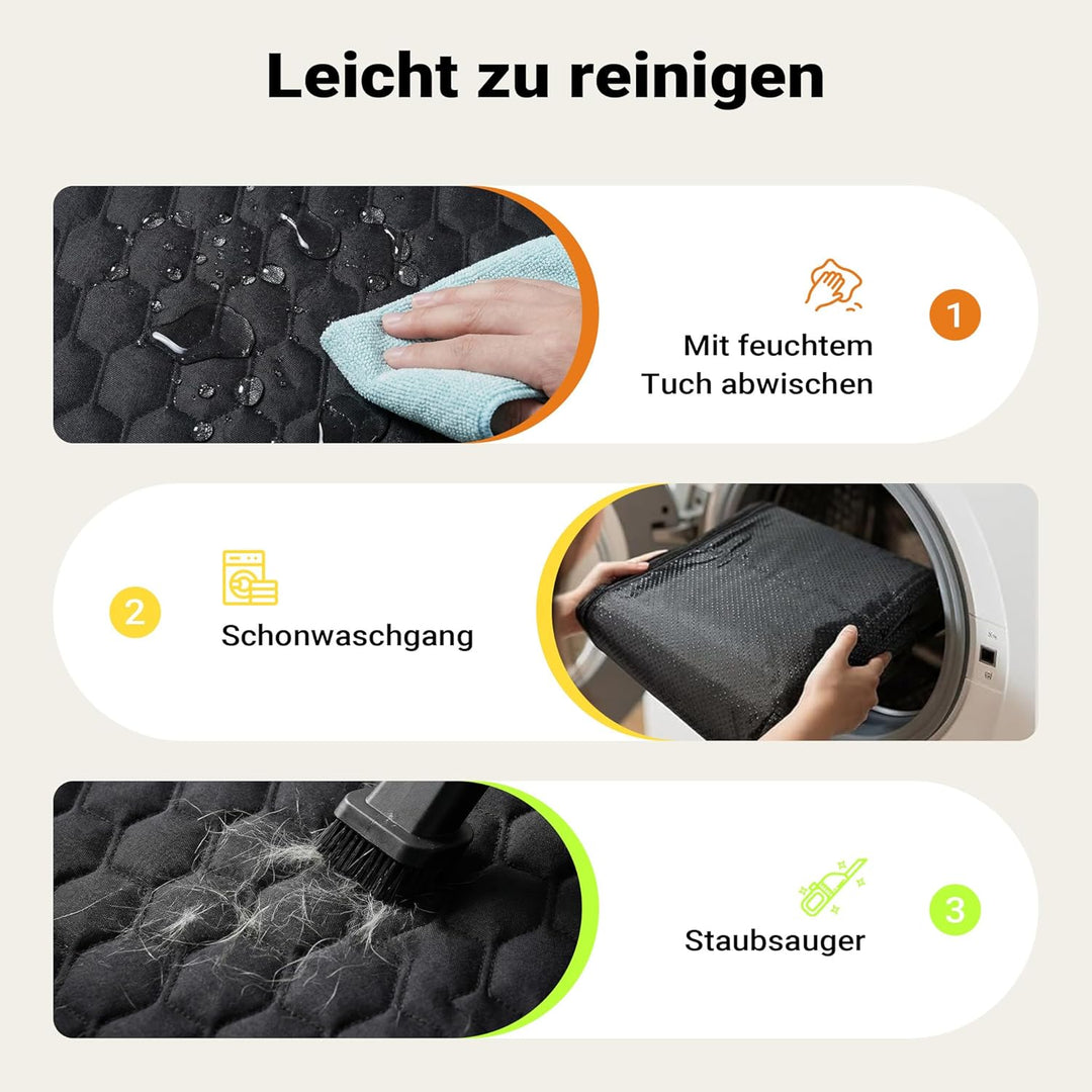 Fudajo Decke für Rücksitz für Hunde 137x147cm, Teilbarer Rückbankschoner mit Sichtfenster für Autofa