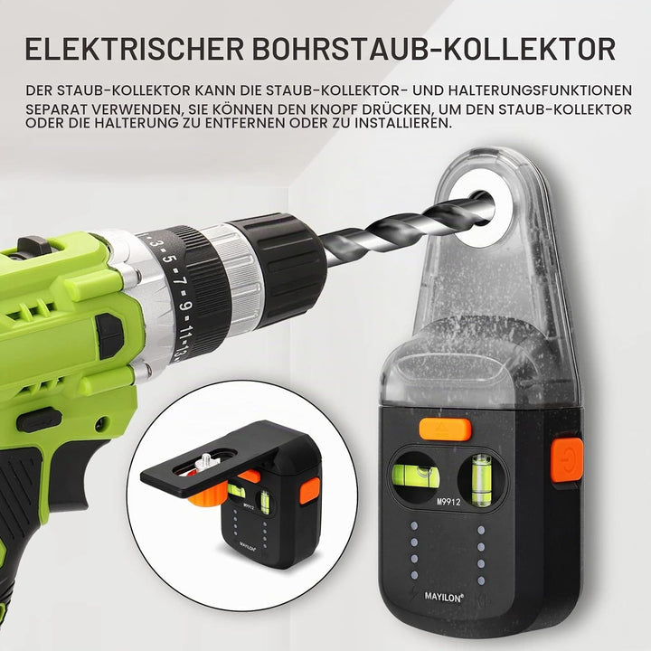 Elektrischer Bohrstaubsammler Laser Level 2 in 1 Funktionen Haushalt Wand Elektrosauger Vakuum Bohrs