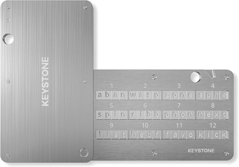 KEYSTONE Crypto Seed Speicher, Crypto Stahl Kapsel Metall Wallet, Cold Speicher Backup, 24 Wörter Bi