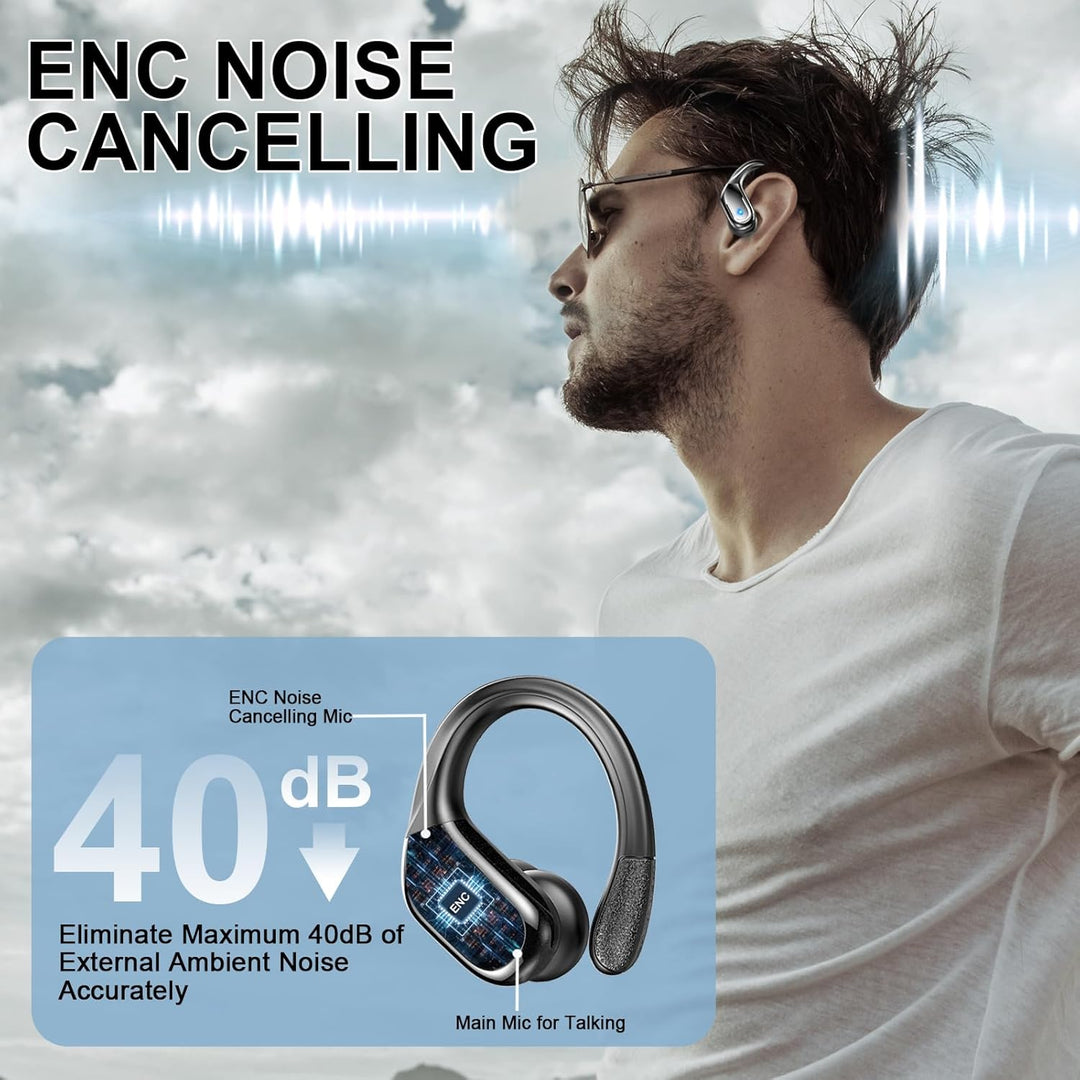 Bluetooth Kopfhörer Sport, 75Std Kopfhörer Kabellos Bluetooth 5.4, HiFi Stereo Tiefer Bass Wireless