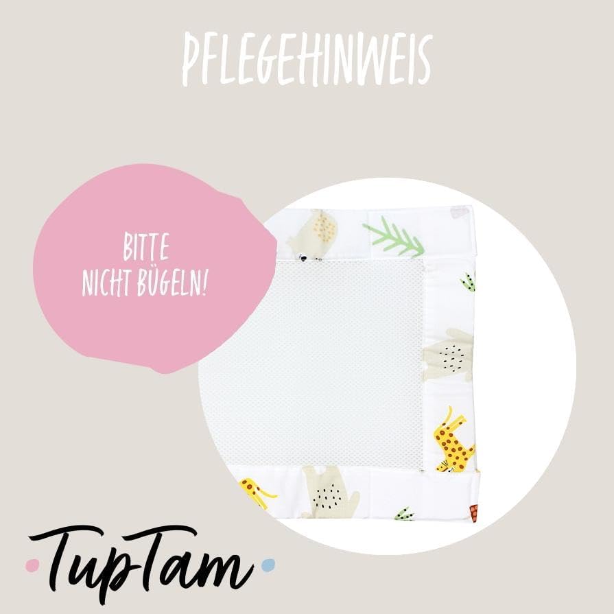 TupTam Gitterstäbe Schutz Netz Babybett Nestchen 3D Mesh 2 Pack, Farbe: Löwe und Bär, Grösse: ca. 12