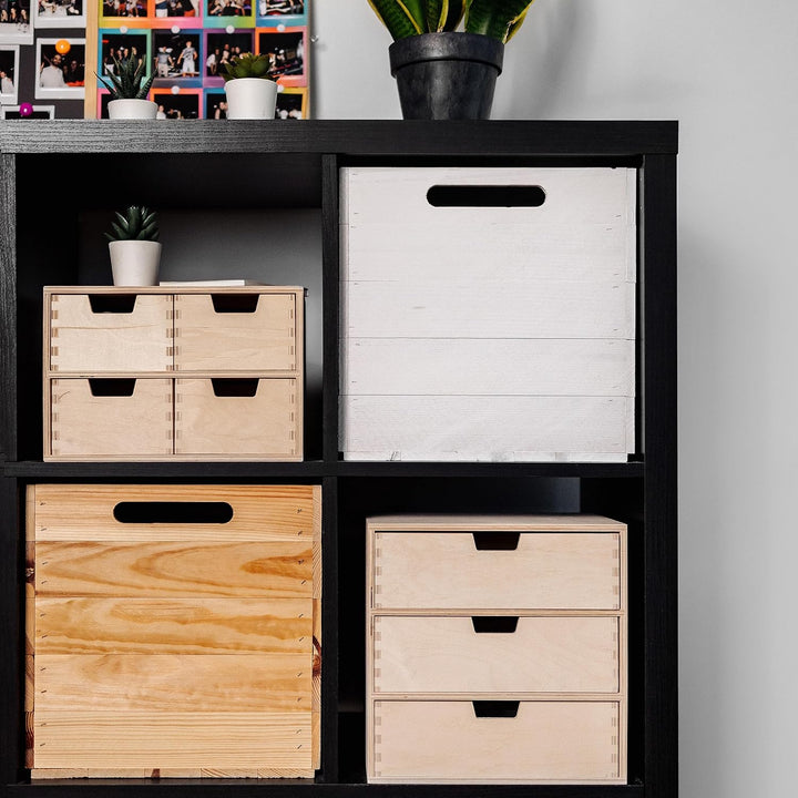 Creative Deco Schubladenbox Schubladenelement | 3 Schubladen | 28,5 x 20 x 28,5 cm (+/- 1 cm) | Mini