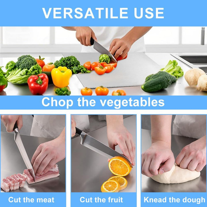 Edelstahl Schneidebrett 30 x 40cm, Schweres Schneidebrett Edelstahl Küche Cutting Board zum Kochen,