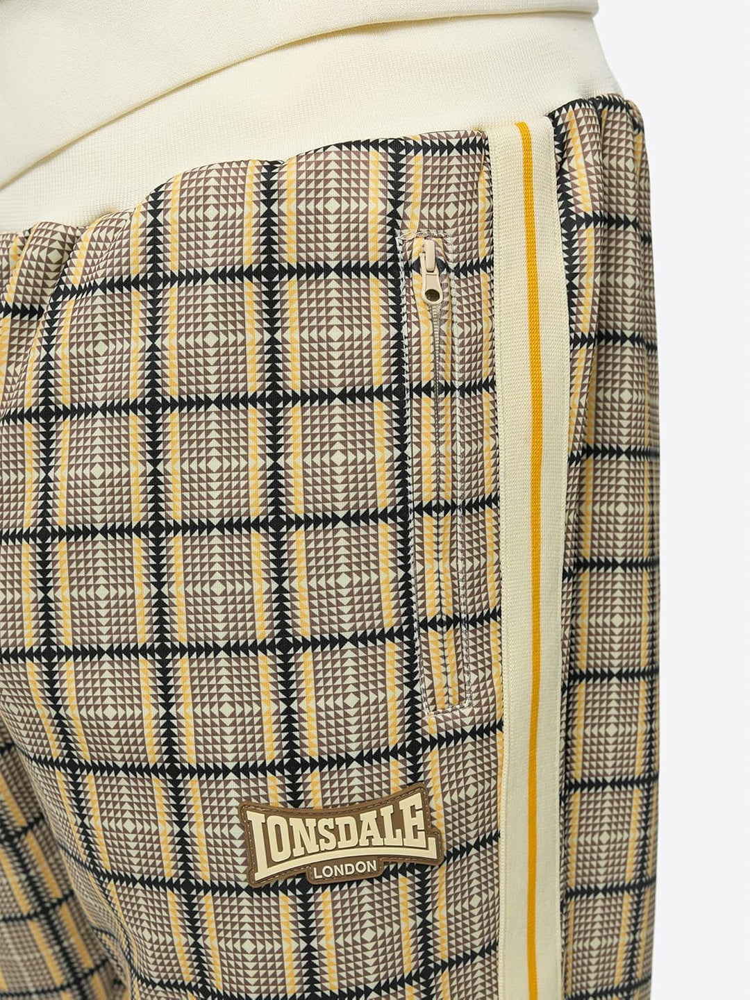 Lonsdale Herren Seabrook Tracksuit 3XL Yellow/Brown/Ecru, 3XL Yellow/Brown/Ecru