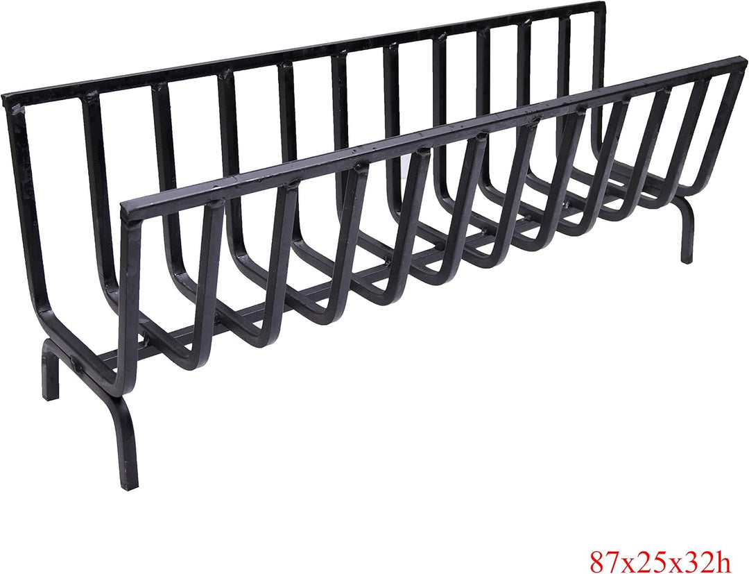 Brennholz, Holzkorb, Eisen-Feuerschale für Kamin und Grill (87 x 25 x 32 cm) cm 87x25x32h, cm 87x25x