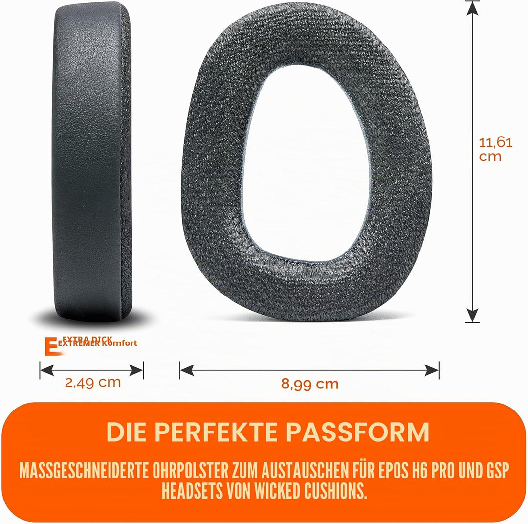 WC FreeZe EPos H6 Pro – Kühlgel-Ersatz-Ohrpolster für EPOS H6 Pro- und GSP-Headsets von Wicked Cushi