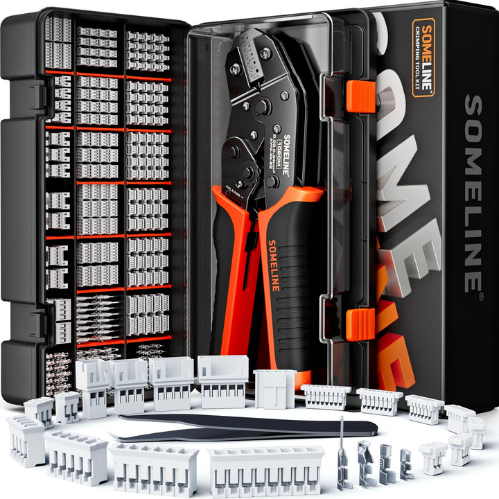 SOMELINE® Crimpzange Stecker Set, 21 Arten [0,05-0,5mm²] 1,0mm-2,0mm Stecker Set, Steckverbinder Cri