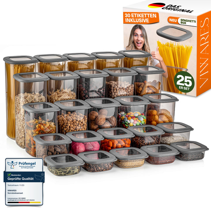 Vorratsdosen mit Deckel Luftdicht, 25er Vorratsbehälter Set BPA-Frei, Vorratsdose zur Müsli Mehl Auf