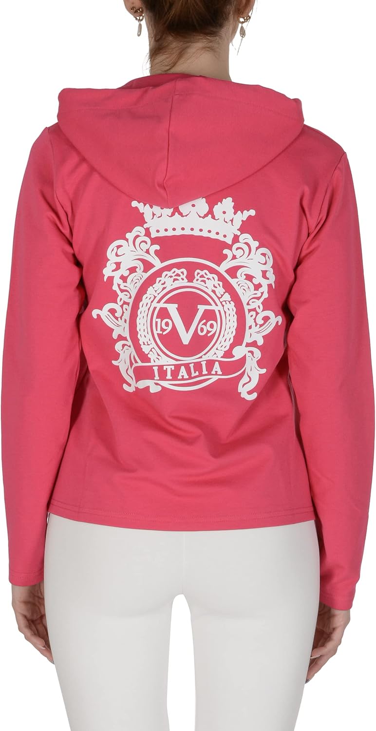 19V69 ITALIA Damen Eleana Hoodie Kapuzenpullover XL Fuchsia, XL Fuchsia