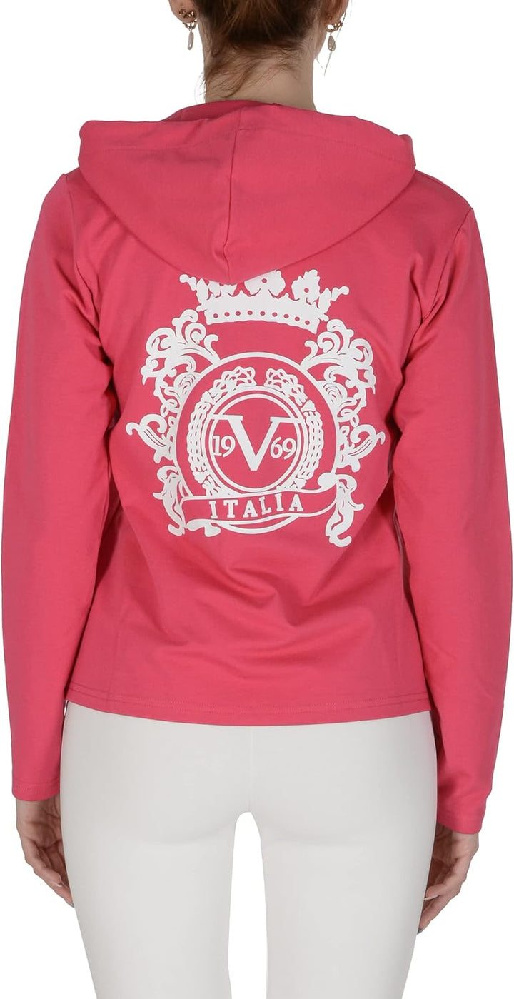 19V69 ITALIA Damen Eleana Hoodie Kapuzenpullover XL Fuchsia, XL Fuchsia
