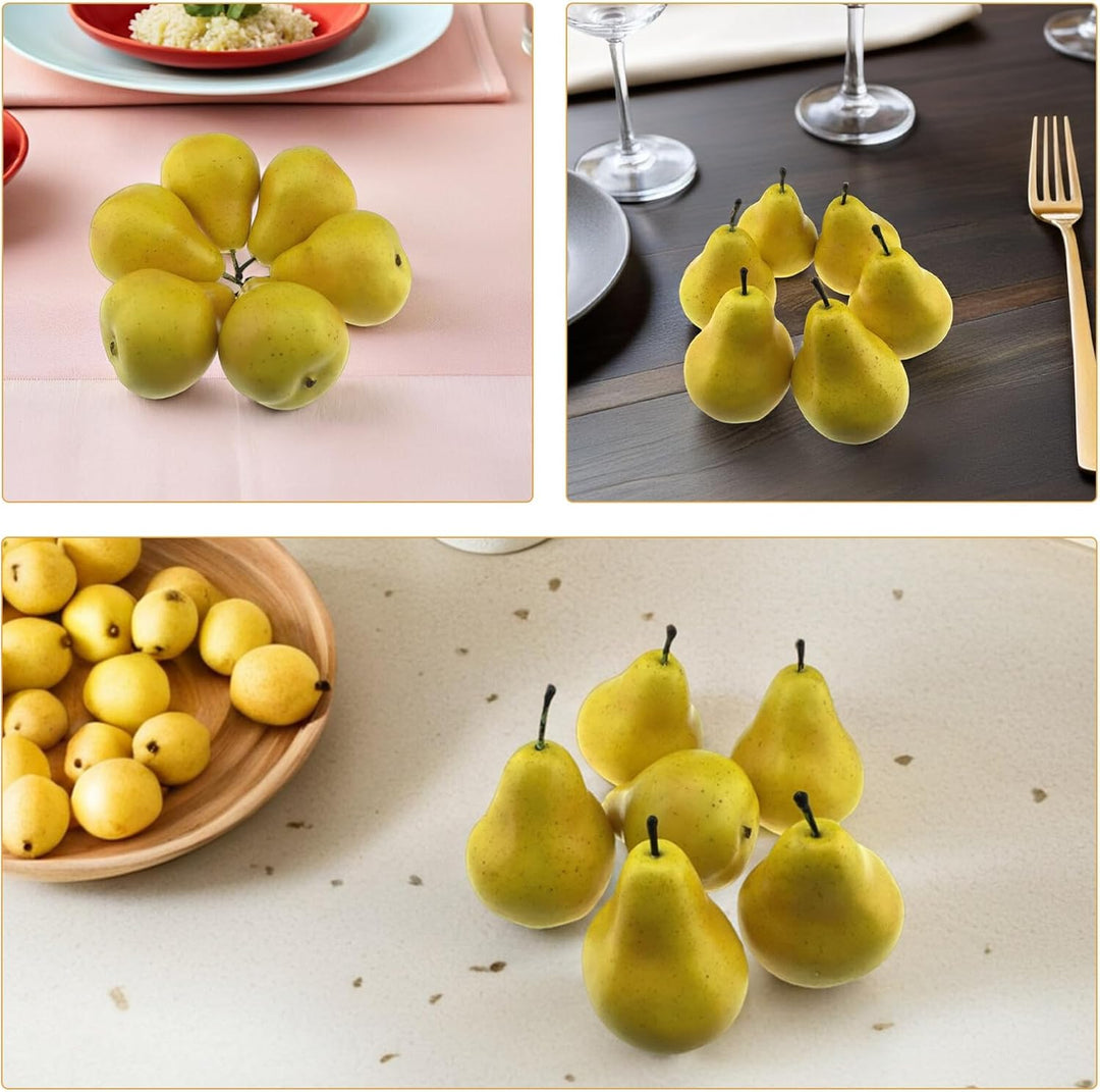 6 Stück Künstliche Birnen Deko 4.33 Zoll Realistische Birnen-Imitat-Dekoration Für Wohnzimmer Kinder