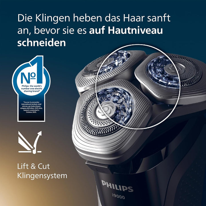Philips Rasierer i9000, Elektrischer Nass-und Trockenrasierer für Männer mit integriertem Trimmer, s