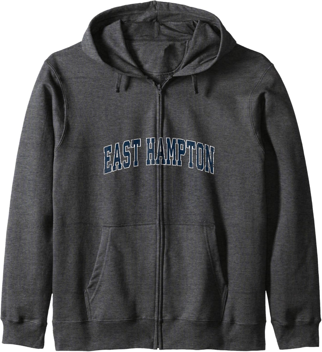East Hampton, New York, NY, Vintage-Sportdesign, marineblaues Design Kapuzenjacke