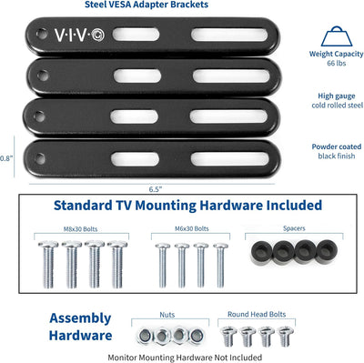 VIVO Stahl VESA Verlängerung Mount Adapter Halterungen für Bildschirme 32 bis 55 Zoll LCD LED TV Umb