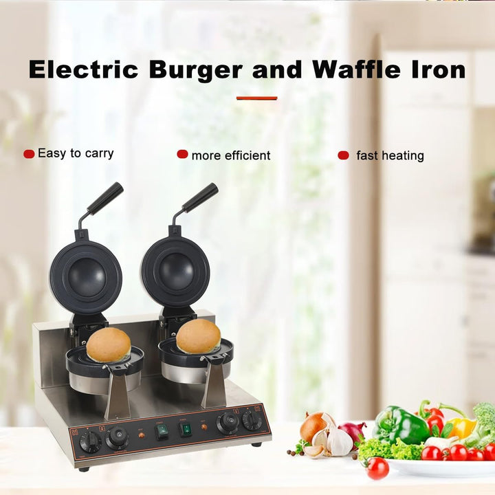Elektrische UFO-Burger-Presse, Kommerzielle Doppelkopf-Burger-Maker, 2600W Eiscreme-Burger-Maschine,