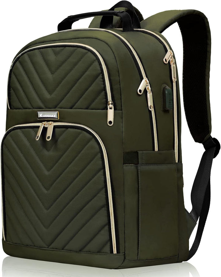 Kuosdaz Rucksack Damen, 15.6 Zoll Schulrucksack Mädchen Teenager mit USB Ladeanschluss, Laptop Rucks