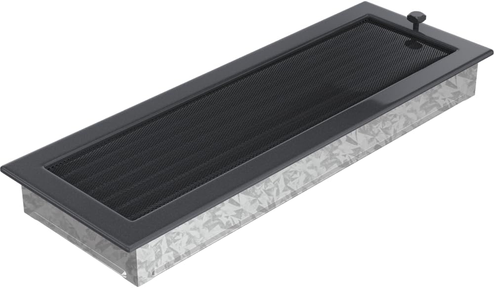 KRATKI Lüftungsgitter Kamingitter 17cm x 49cm graphit mit Jalousien 17 x 49 cm Graphit, 17 x 49 cm G