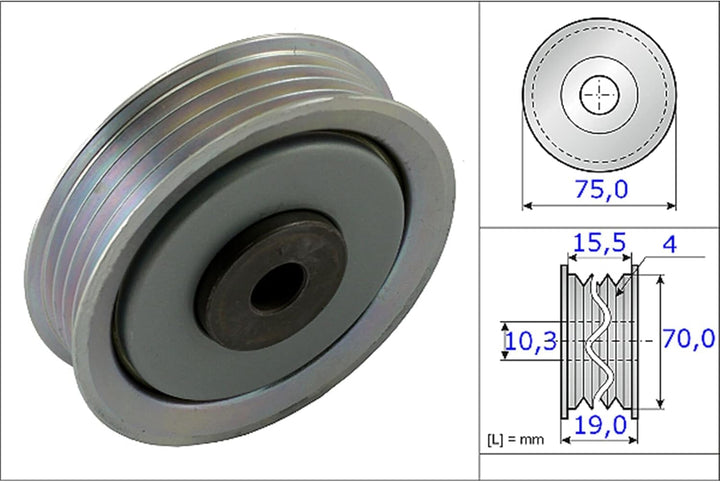 INA 531 0845 10 Spannrolle, Keilrippenriemen