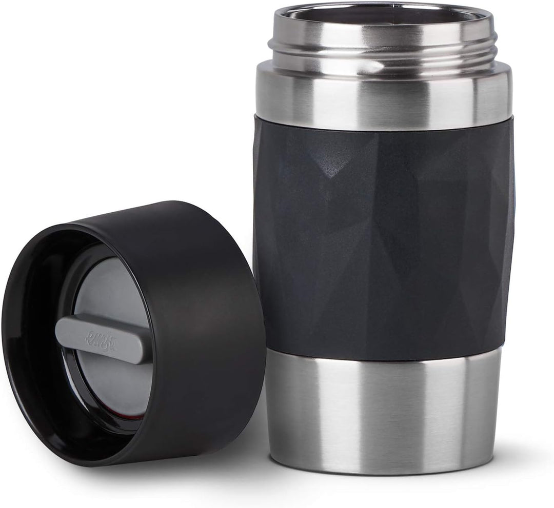 Emsa Travel Mug Compact Thermobecher 300 ml, Isolierbecher Edelstahl, Kaffeebecher to go, 3h heiss,