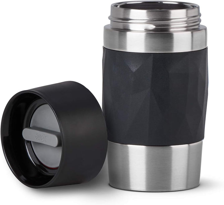 Emsa Travel Mug Compact Thermobecher 300 ml, Isolierbecher Edelstahl, Kaffeebecher to go, 3h heiss,