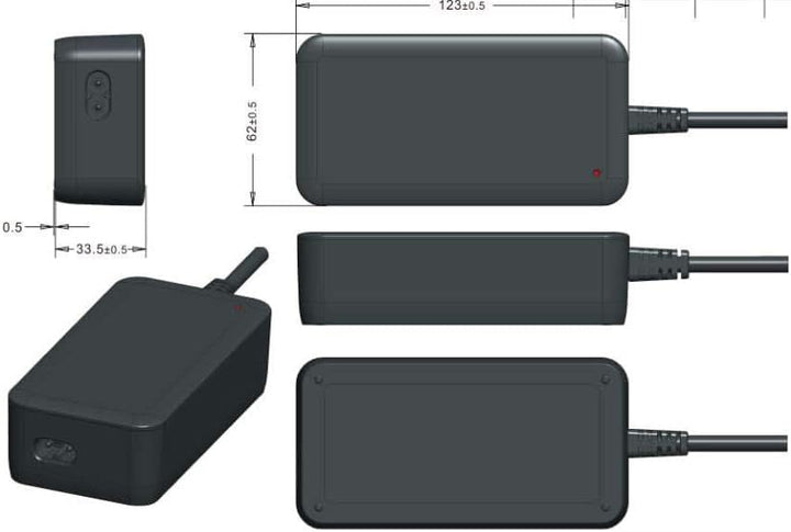4A Ladegerät 3S (12,6V Ladespannung) Desk-Top für Li-Ion-Akkus 10,8V-11,1V DC Rundstecker 5,5 mm x 2
