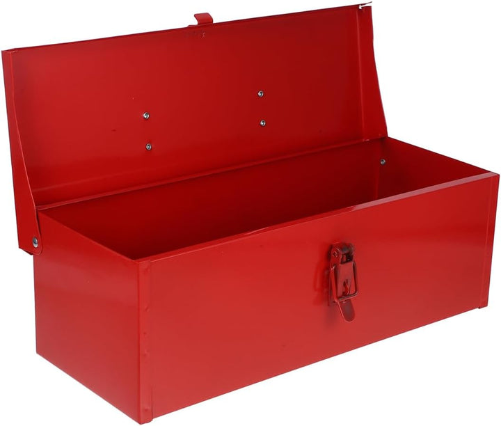 Angoily Werkzeugkasten Aus Eisenblech 16X39X13 Cm Tragbare Metallkiste Mit Deckel Wasserdichter Werk