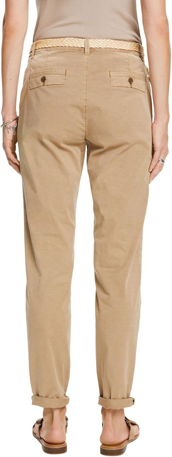 ESPRIT Chinohose mit Gürtel 32W / 34L Taupe, 32W / 34L Taupe