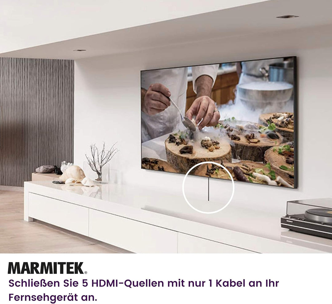 HDMI Switch 4K - Marmitek Connect 350 UHD - 5 ein / 1 aus - Ultra HD 60Hz - Automatische Umschaltung