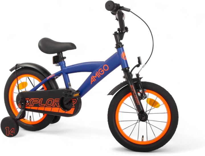 AMIGO Explorer - Kinderfahrrad - 12/14 / 16 Zoll - mit Handbremse, Rücktritt, Lenkerpolster und Stüt
