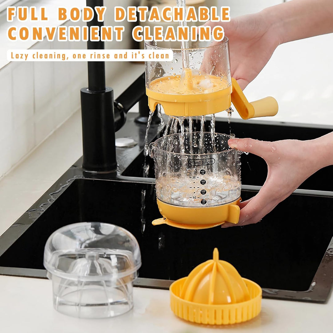 Juicer Machine Saftpresse Manuell 2-in-1 Zitronen-Orangen-Zitruspresse mit Deckel und Griff citrus j
