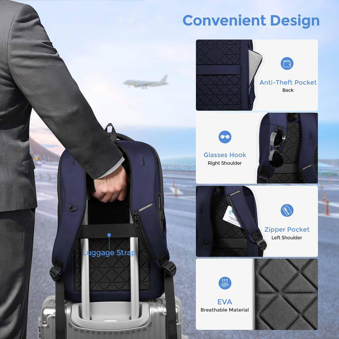 Gross laptop rucksack herren, Business Backpack Men with17,3 Inch Laptop Compartment with USB Chargi