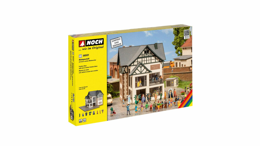 NOCH 66501 Modegeschäft mit Micro-Motion Modeschau, Mehrfarbig, S