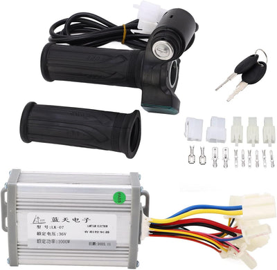 Alomejor 36V 1000W E-Bike Brushed Motor Controller Speed Control Set mit Drosselklappe für E-Bike