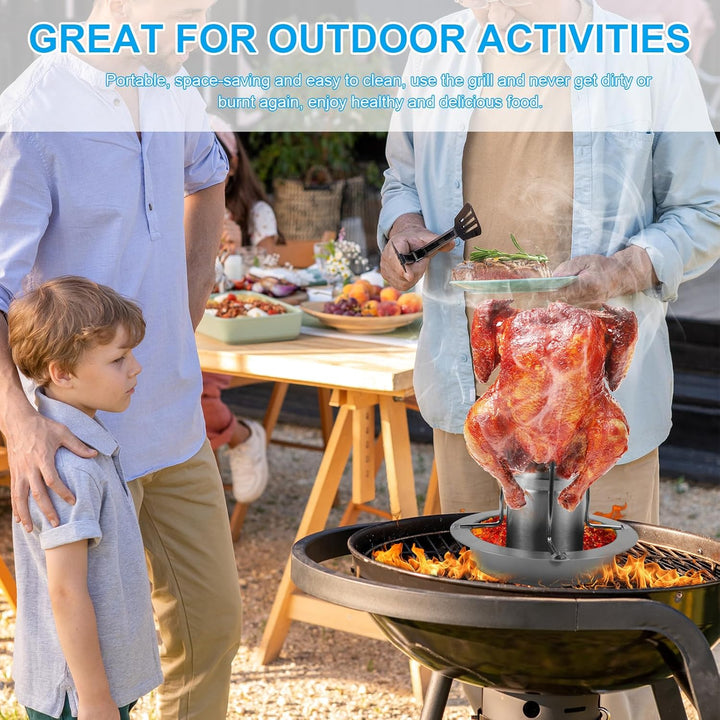 Hähnchenbräter 1 Stück Hähnchenhalter Grill Hähnchengrill aus Edelstahl Geflügelbräter für Backofen