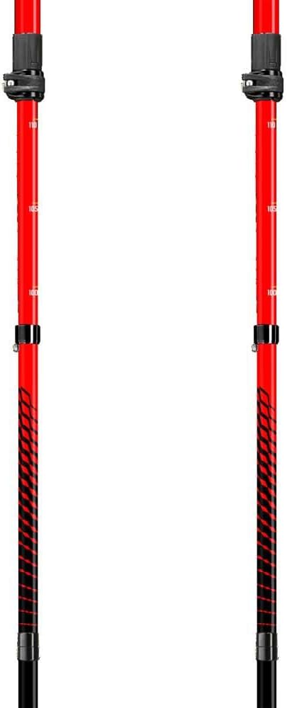 Leki Ultratrail Fx Junior Gelb-Rot - Leichter Verstellbarer Kinder Carbon Laufstock, Grösse 95-110cm