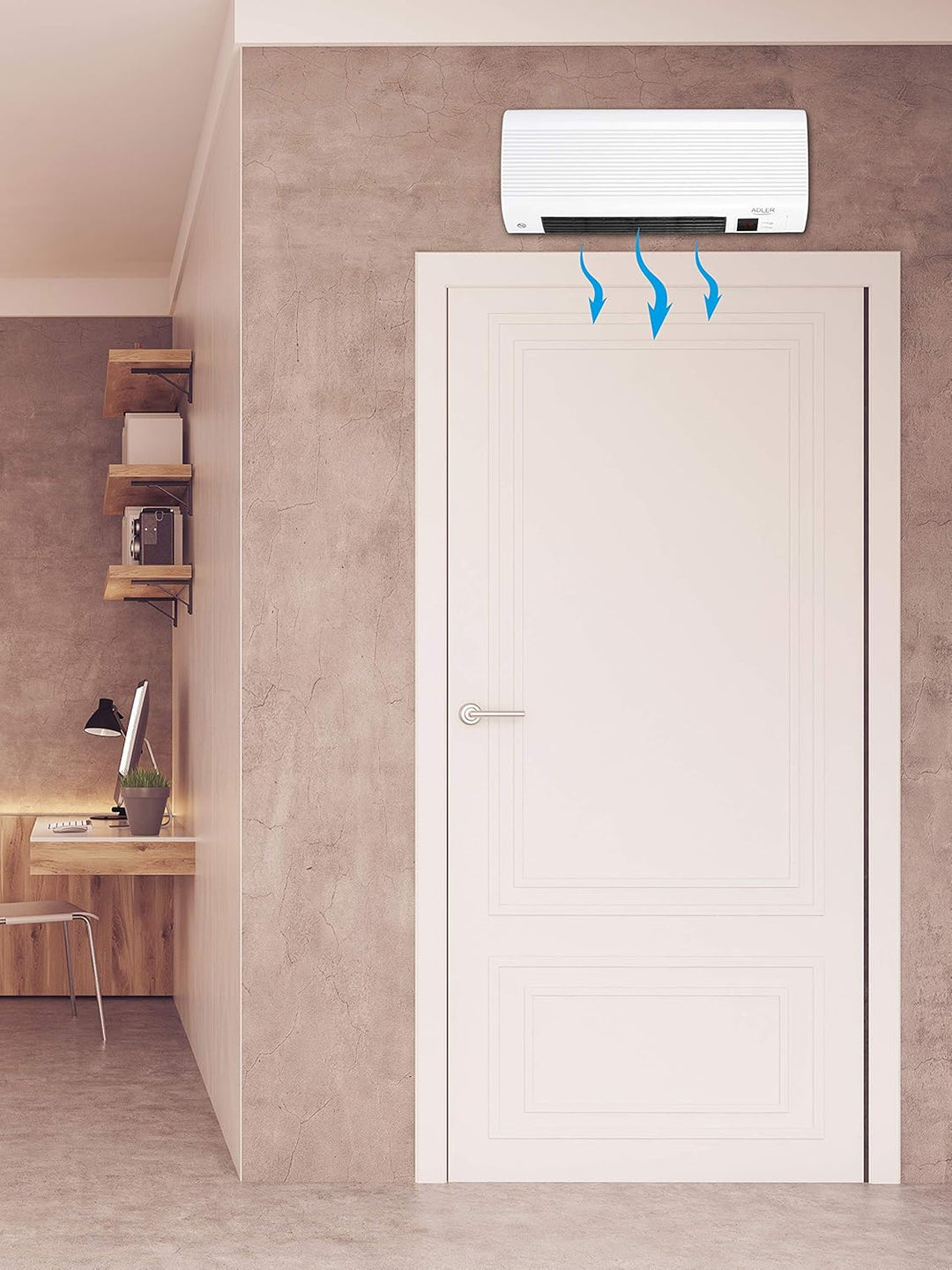 CAMRY AD 7714 Adler Keramik-Wandheizlüfter, Sensor für Offenes Fenster, Wochenzeitschaltuhr, Digital