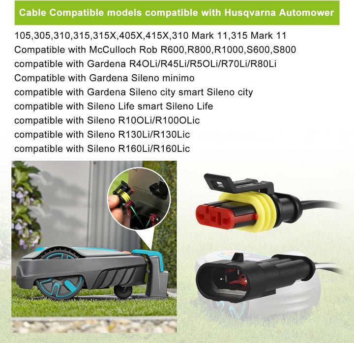 Shentec 5M Niederspannungskabel Transformator Kabel kompatibel mit Gardena Robotic R38Li, R40Li, R80