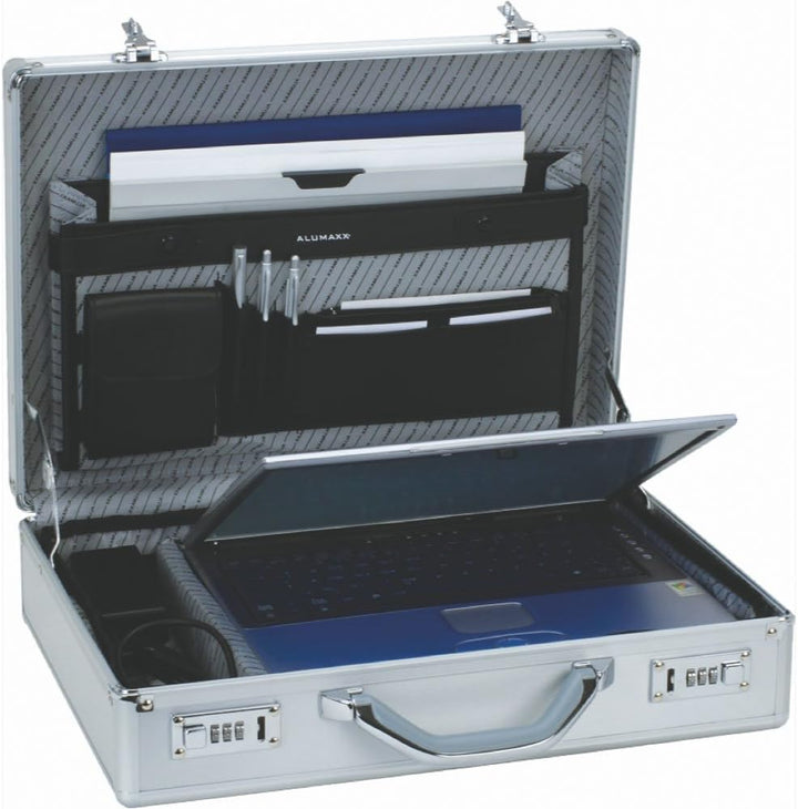Alumaxx Laptop-Attachékoffer Kronos Aktentasche, Silber