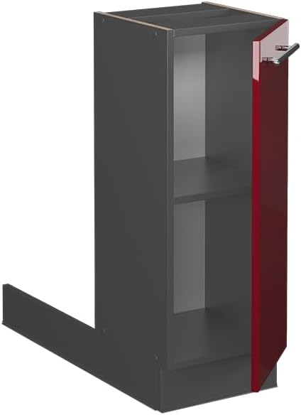 Vicco Kücheninsel Fame-Line, Bordeaux Hochglanz/Anthrazit, 30 cm ohne Arbeitsplatte Bordeaux Hochgla