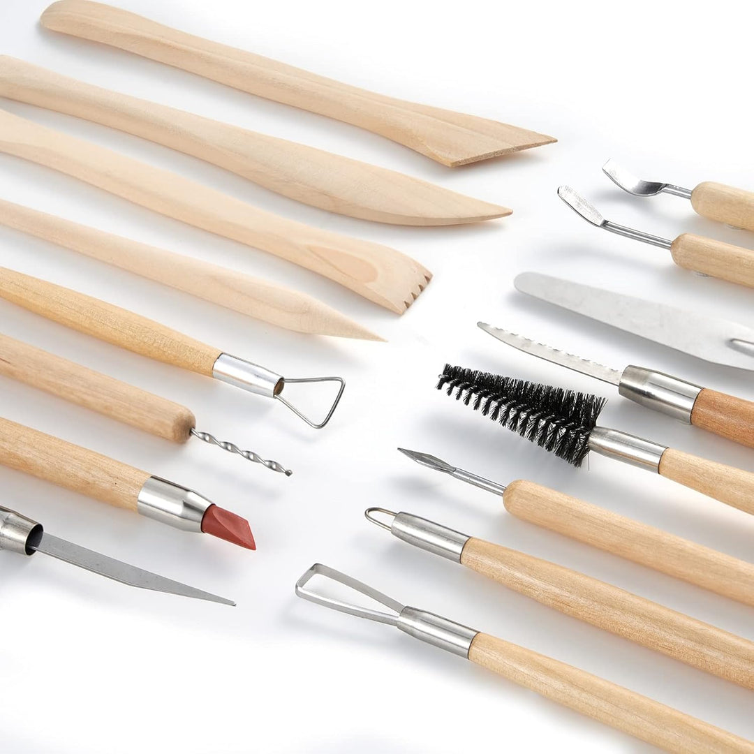 Töpfer-Ton-Modellierwerkzeuge, 44 Doppelseitige Professionelles Tonwerkzeug Töpferwerkzeug-Set mit T