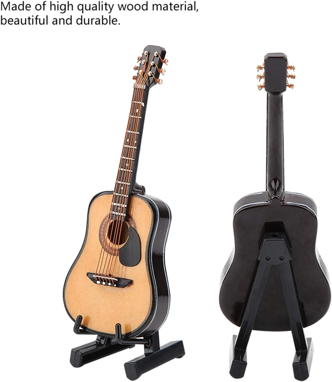 Miniatur-Gitarre, Modell Gitarre aus Holz, Oberflächenbehandlung, schön und langlebig, Dekoration fü
