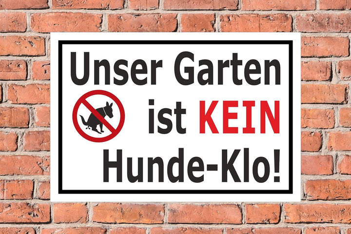 Melis Folienwerkstatt Schild - Garten - kein Hunde-klo - 60x40cm - Bohrlöcher - 3mm Aluverbund – 20