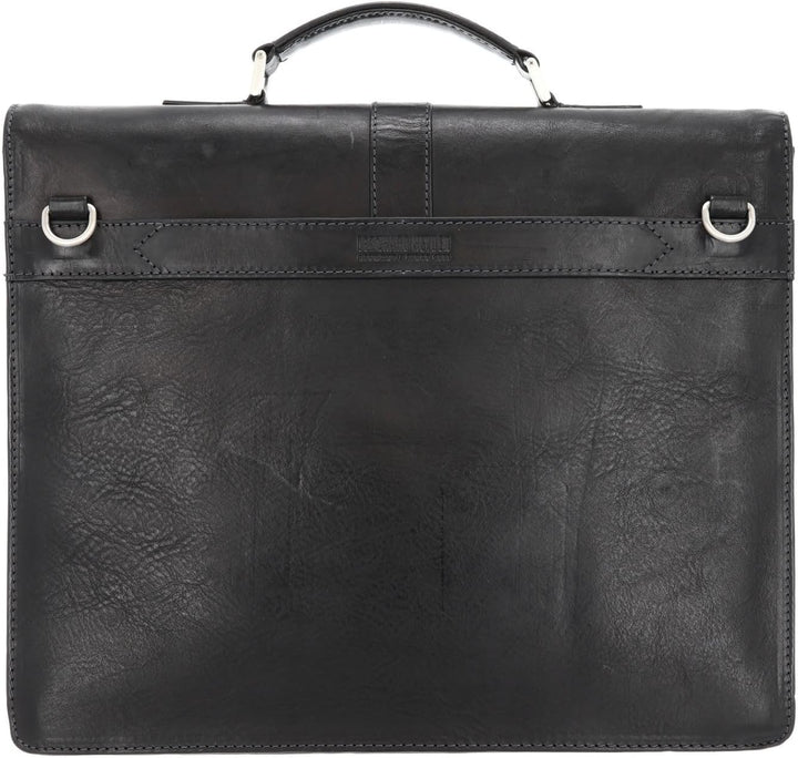 Leonhard Heyden Bergamo Aktentasche Leder 40 cm Laptopfach Schwarz, Schwarz